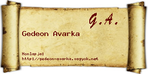 Gedeon Avarka névjegykártya